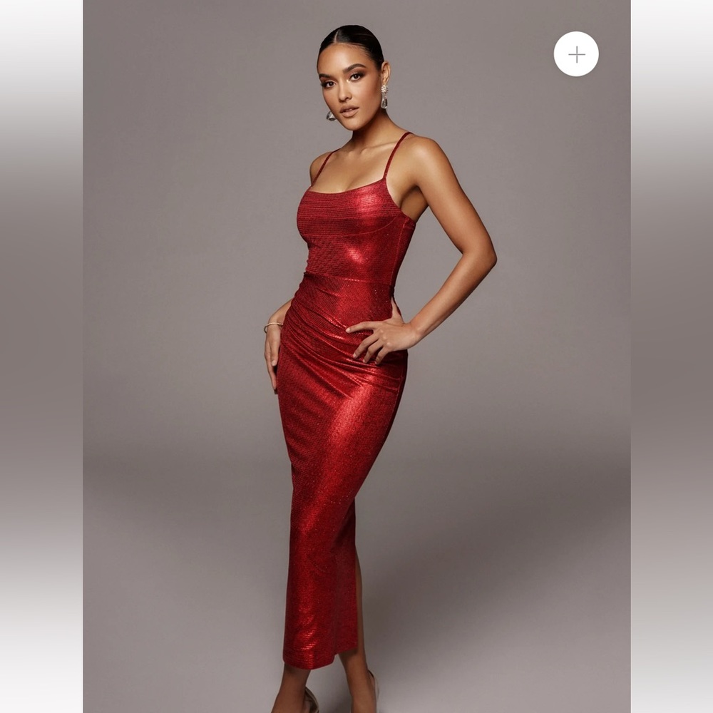 RED RUBI COWL NECK COCKTAIL DRESS